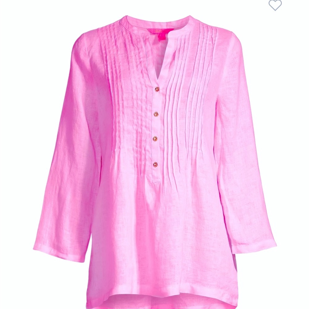 Lilly Pulitzer Pink Sarasota linen tunic Small